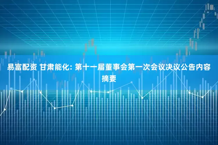 易富配资 甘肃能化: 第十一届董事会第一次会议决议公告内容摘要